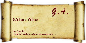 Gálos Alex névjegykártya